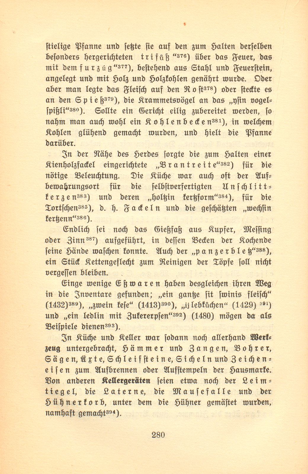 Der Basler Hausrat im Zeitalter der Spätgotik. (An Hand der schriftlichen Überlieferung.) – Seite 40