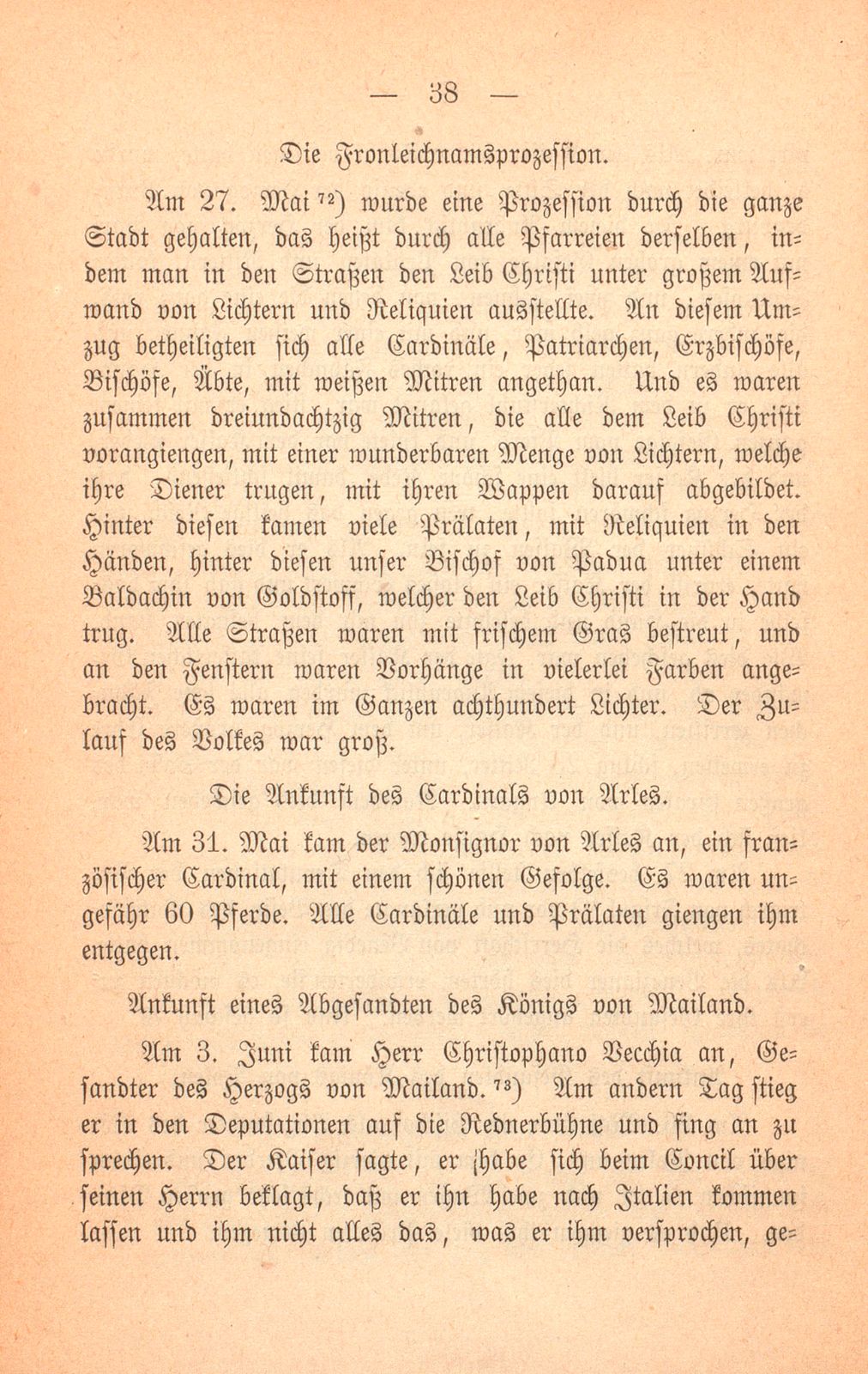 Andrea Gattaro von Padua, Tagebuch der Venetianischen Gesandten beim Concil zu Basel. (1433-1435.) – Seite 38