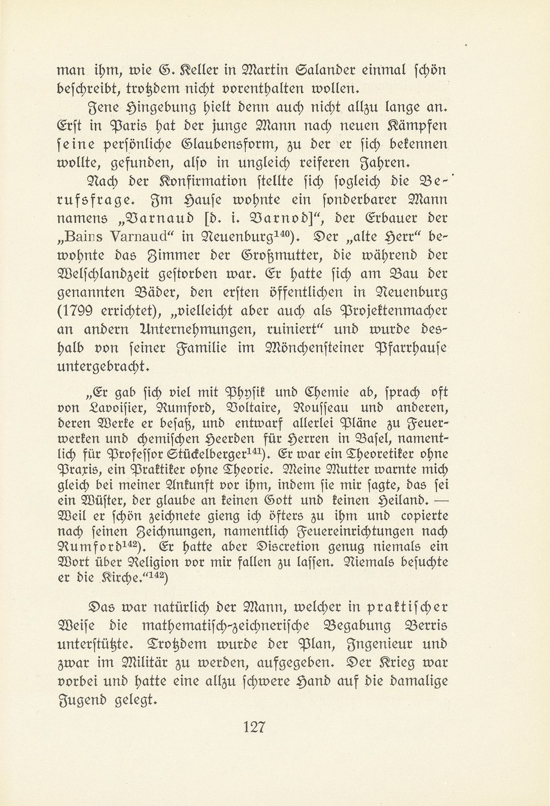 Melchior Berri. (Ein Beitrag zur Kultur des Spätklassizismus in Basel.) – Seite 69