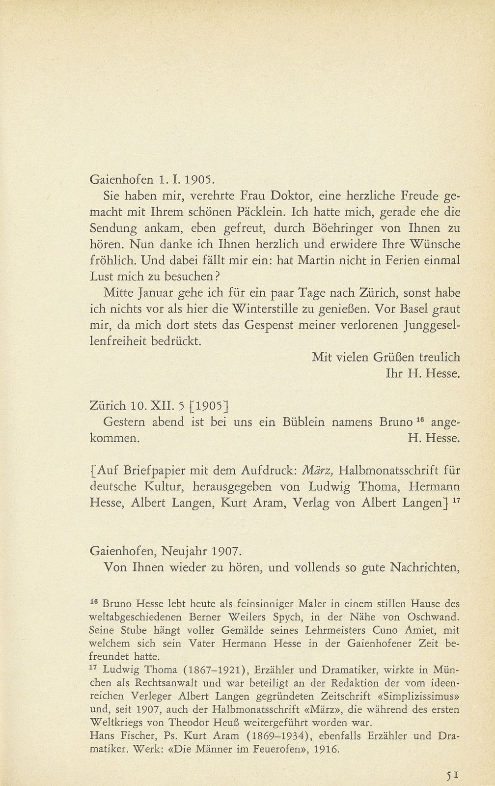 Ausgewählte Briefe an Staatsarchivar Dr. Rudolf Wackernagel oder dessen Gattin (1882-1926) – Seite 13