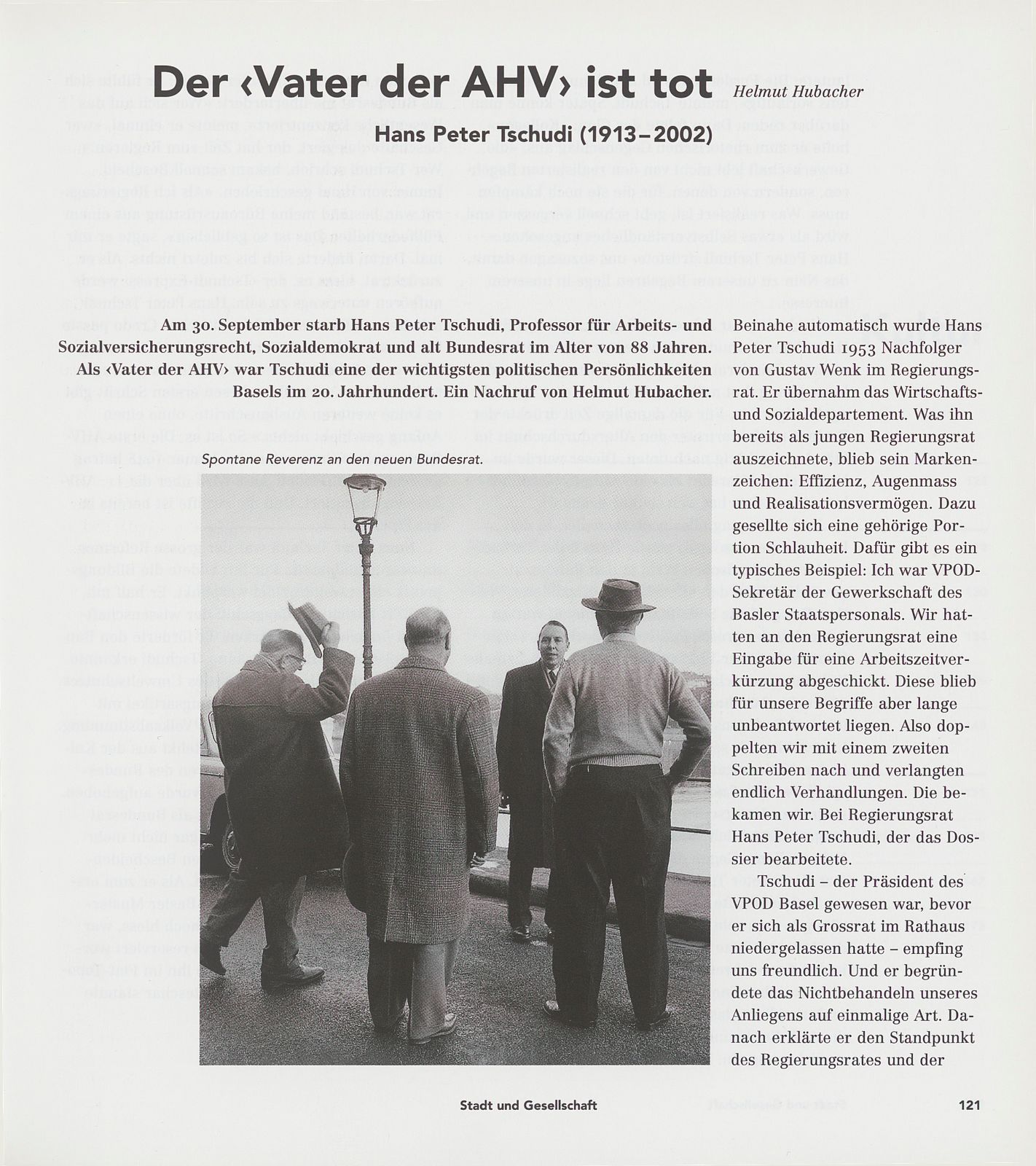 Der ‹Vater der AHV› ist tot – Seite 1