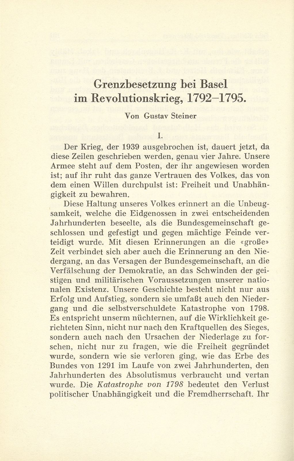 Grenzbesetzung bei Basel im Revolutionskrieg 1792-1795 – Seite 1