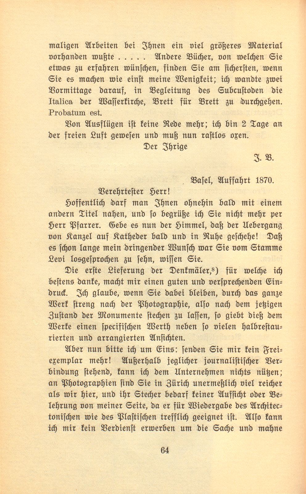 Briefe Jakob Burckhardts an Salomon Vögelin – Seite 22