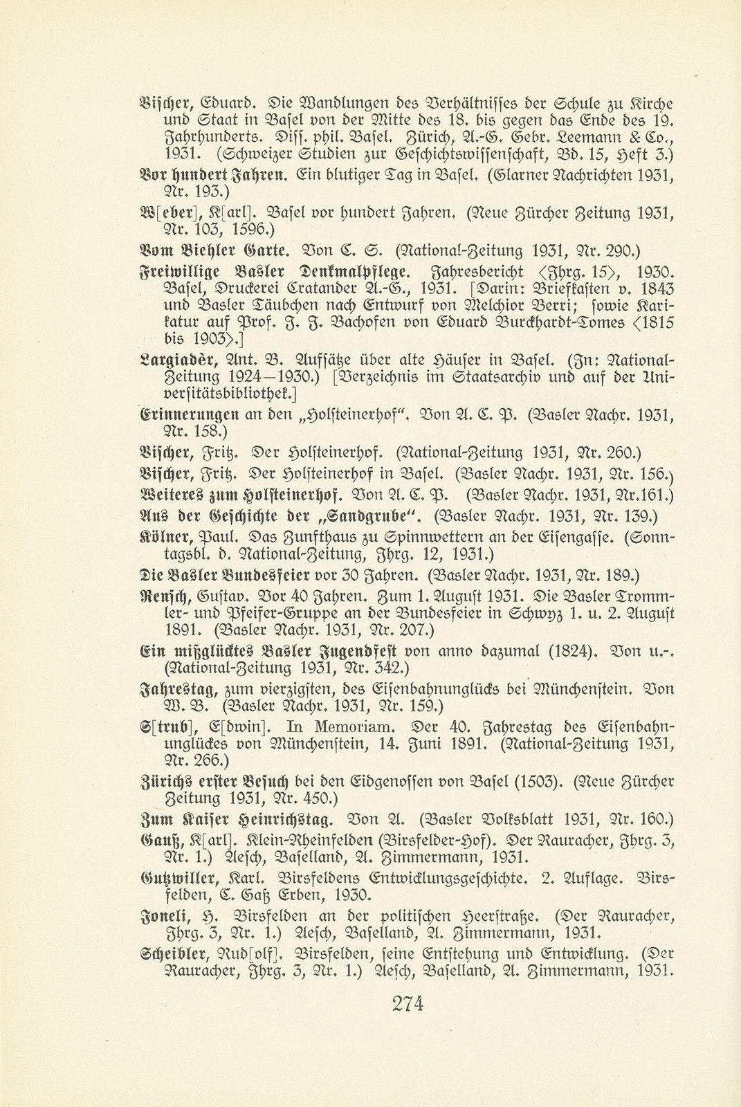 Basler Bibliographie 1931 – Seite 32