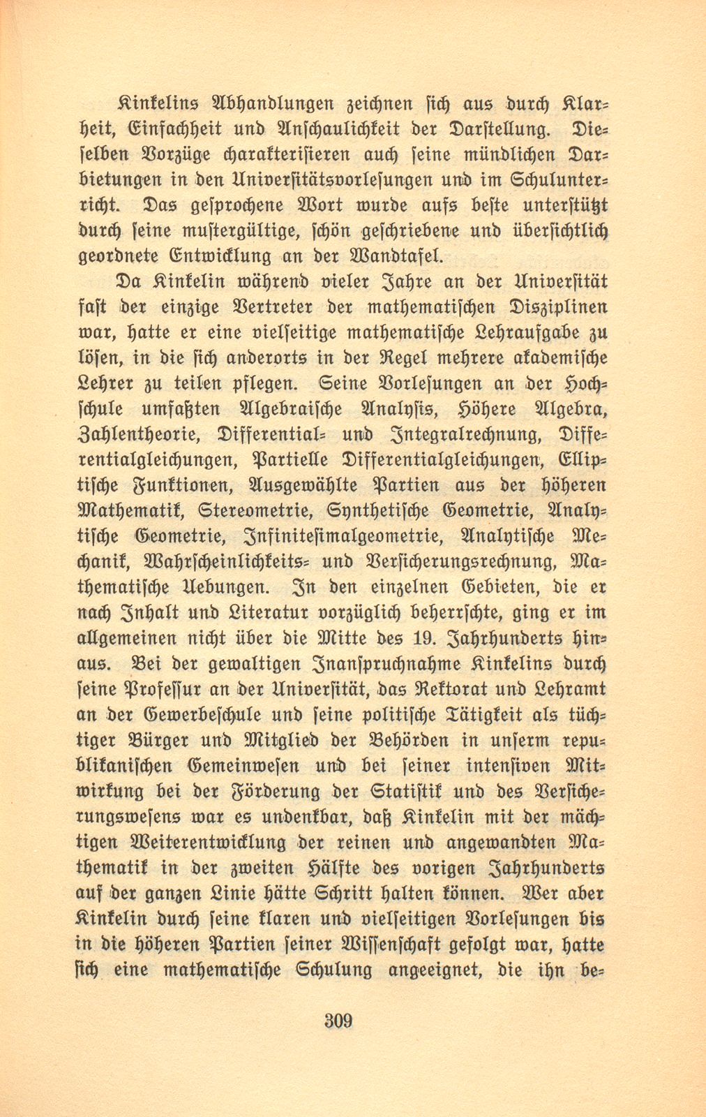 Prof. Dr. Hermann Kinkelin. 11. November 1832 bis 2. Januar 1913 – Seite 8