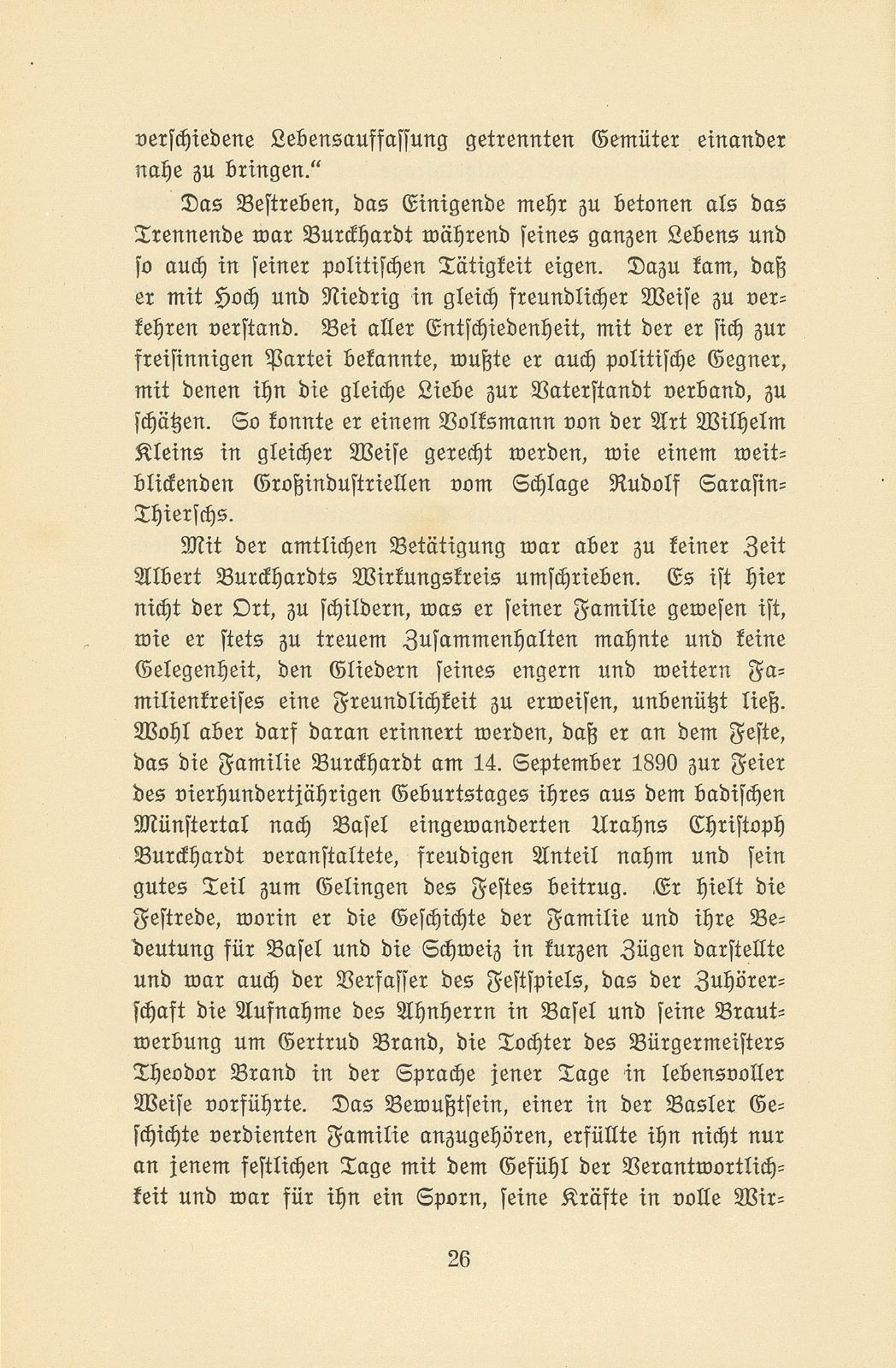 Albert Burckhardt-Finsler 18. November 1854 – 2. August 1911 – Seite 26