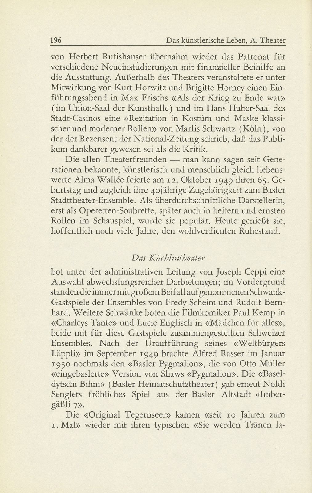 Das künstlerische Leben in Basel vom 1. Oktober 1949 bis 30. September 1950 – Seite 7