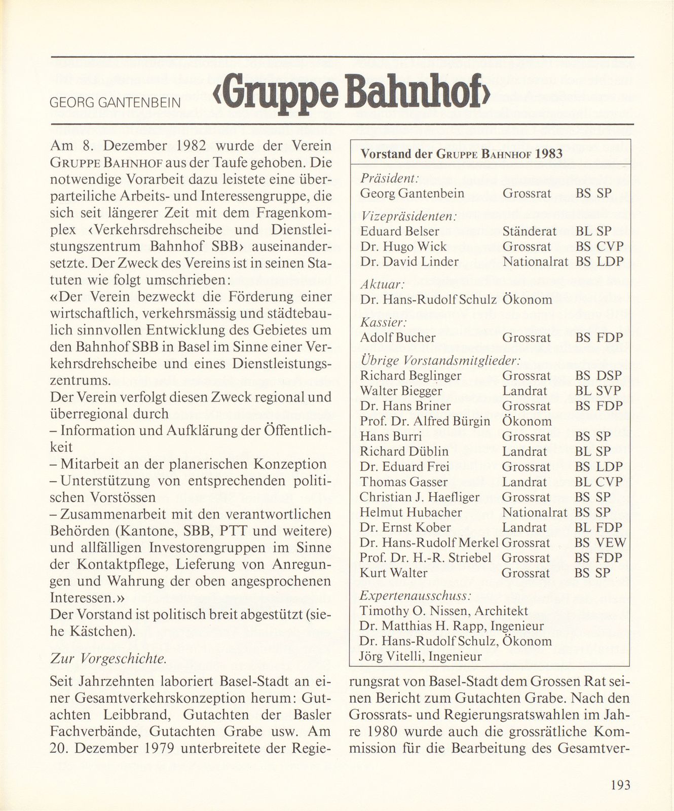 ‹Gruppe Bahnhof› – Seite 1