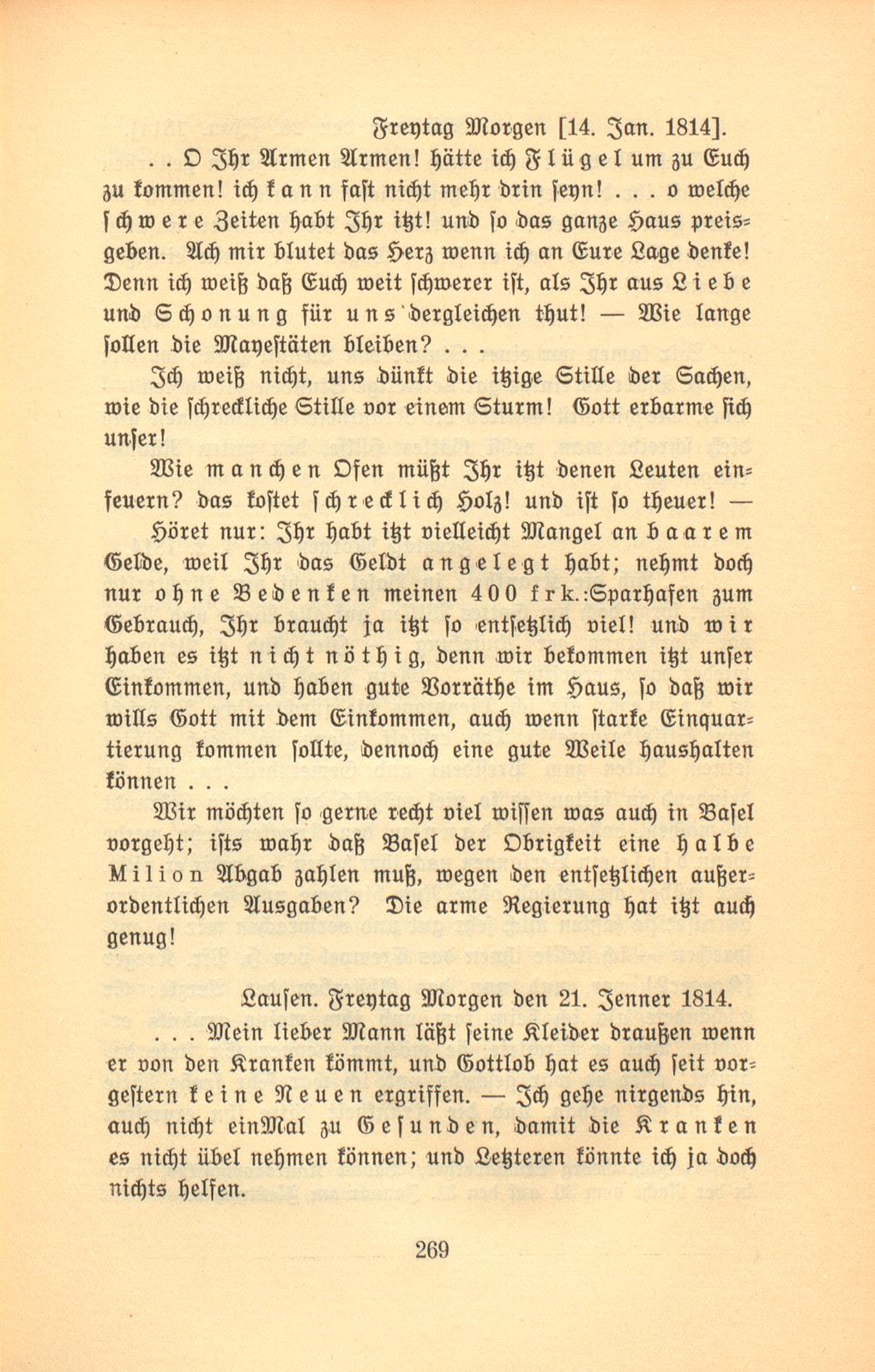 Hundertjährige Briefe einer Lausener Pfarrfrau [Susanna Maria Burckhardt-Schorndorf] – Seite 20