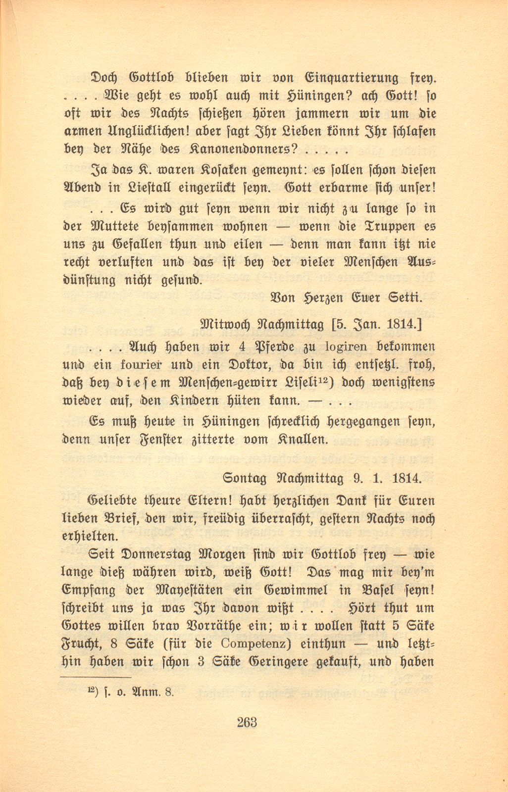 Hundertjährige Briefe einer Lausener Pfarrfrau [Susanna Maria Burckhardt-Schorndorf] – Seite 14