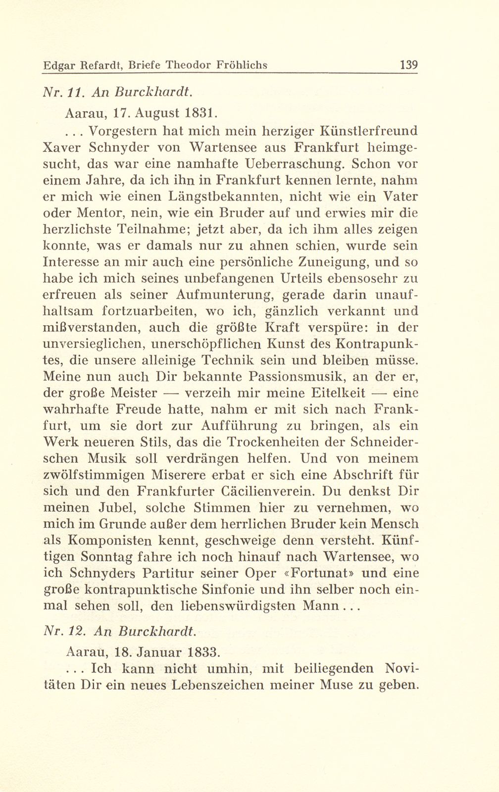 Aus Briefen Theodor Fröhlichs an Abel Burckhardt und Wilhelm Wackernagel – Seite 28