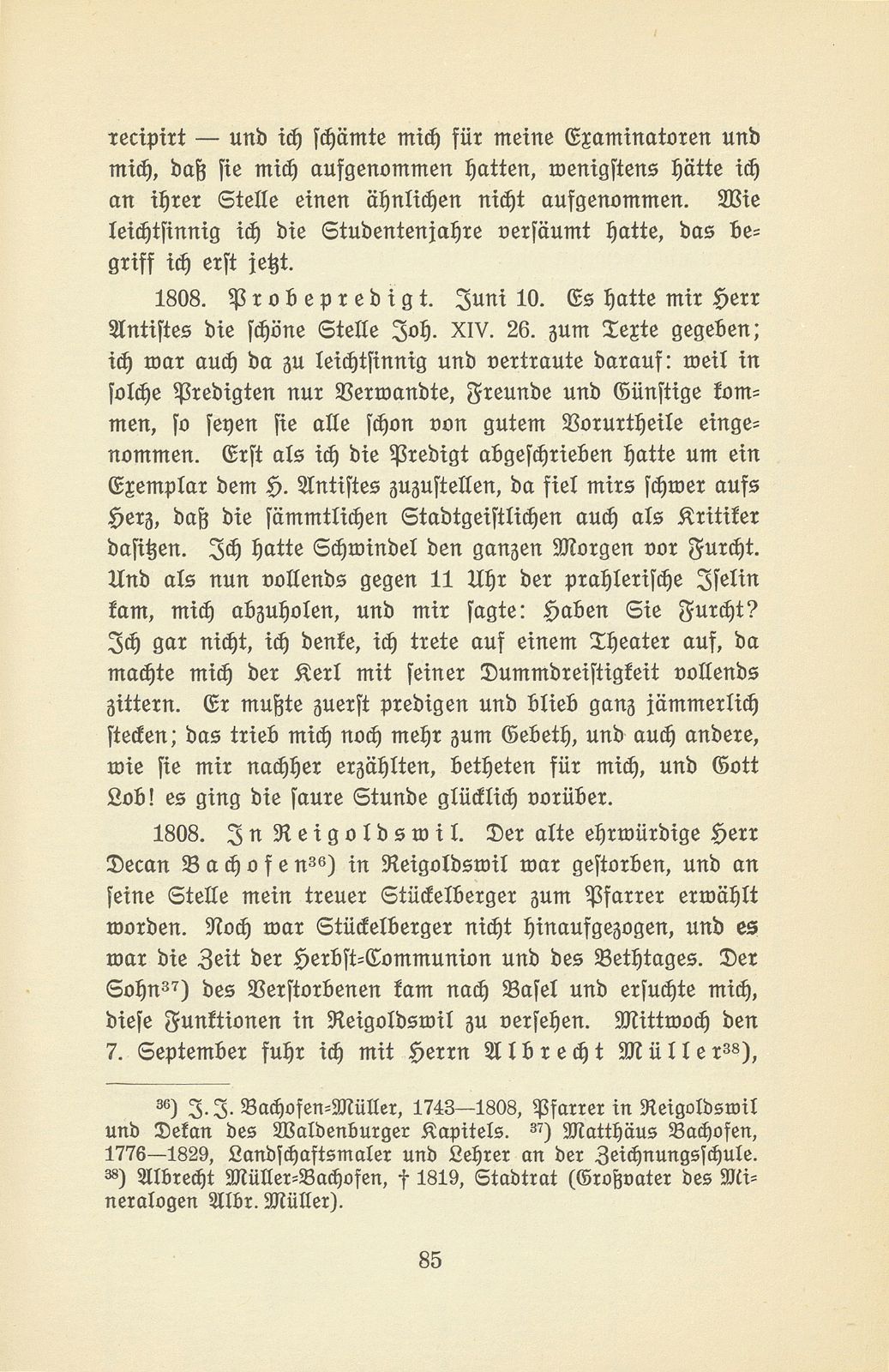 Aus den Aufzeichnungen von Pfarrer Daniel Kraus 1786-1846 – Seite 32