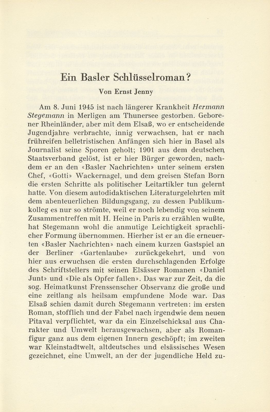 Ein Basler Schlüsselroman? – Seite 1