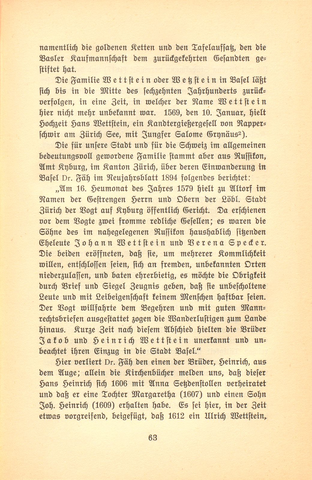 Johann Rudolf Wettstein's männliche Nachkommen in Basel – Seite 4