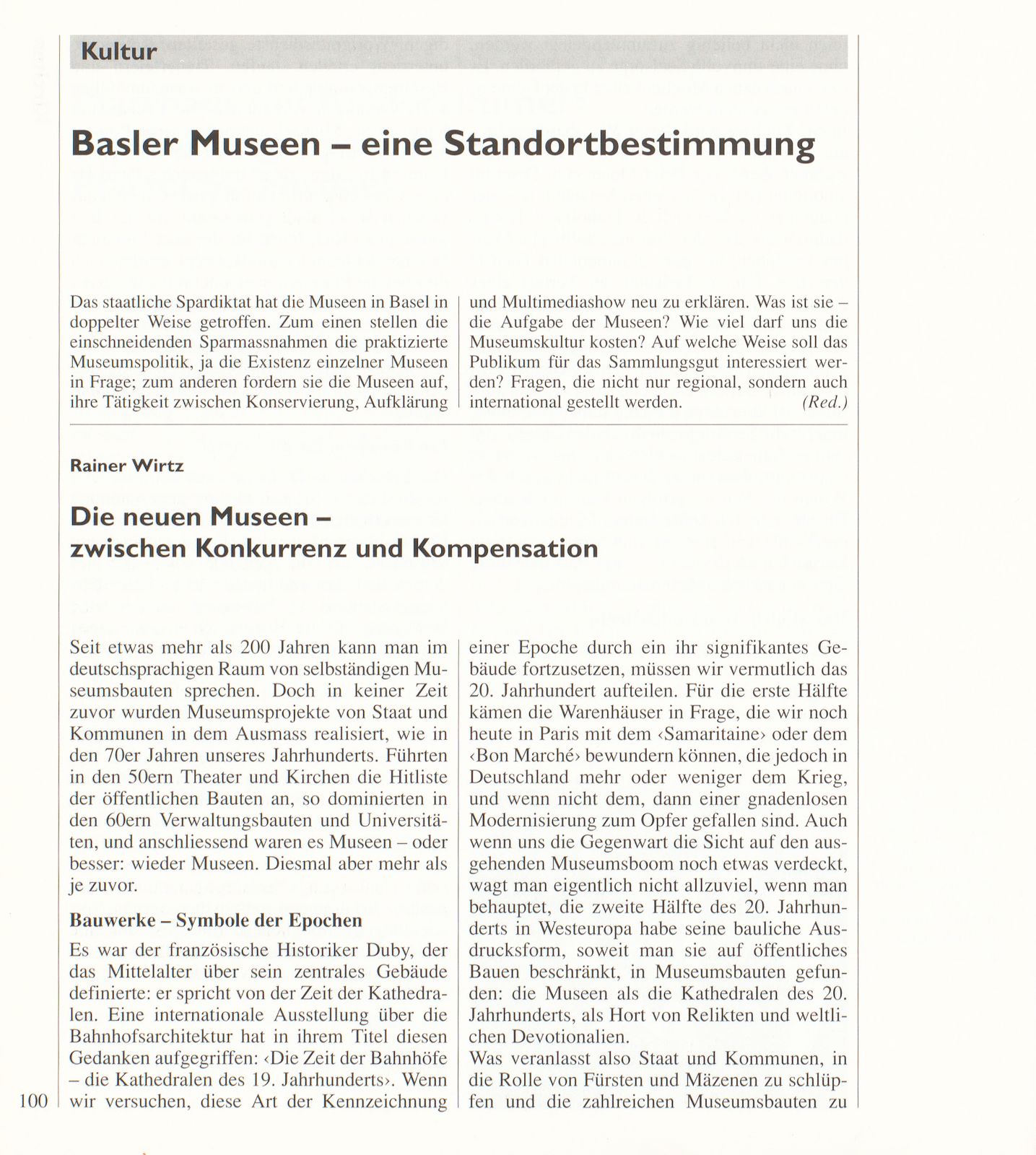 Basler Museen – eine Standortbestimmung – Seite 1