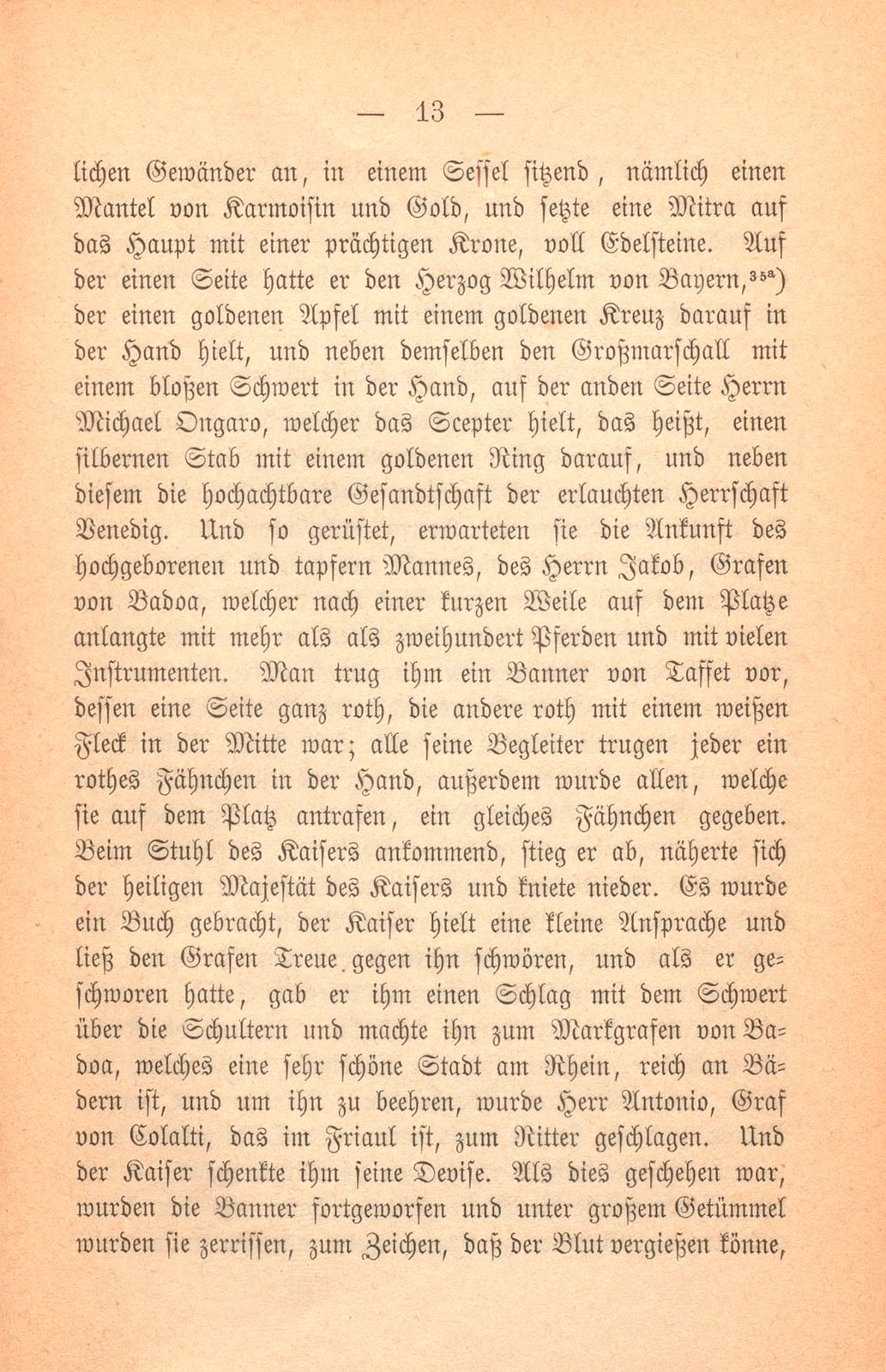 Andrea Gattaro von Padua, Tagebuch der Venetianischen Gesandten beim Concil zu Basel. (1433-1435.) – Seite 13