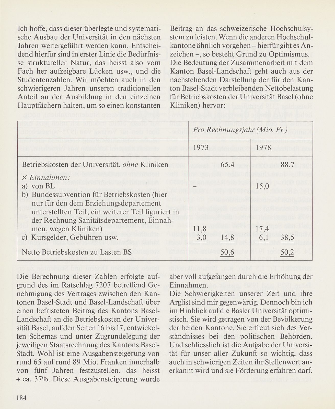 Universitätskooperation zwischen den Kantonen Basel-Stadt und Basel-Landschaft – Seite 3