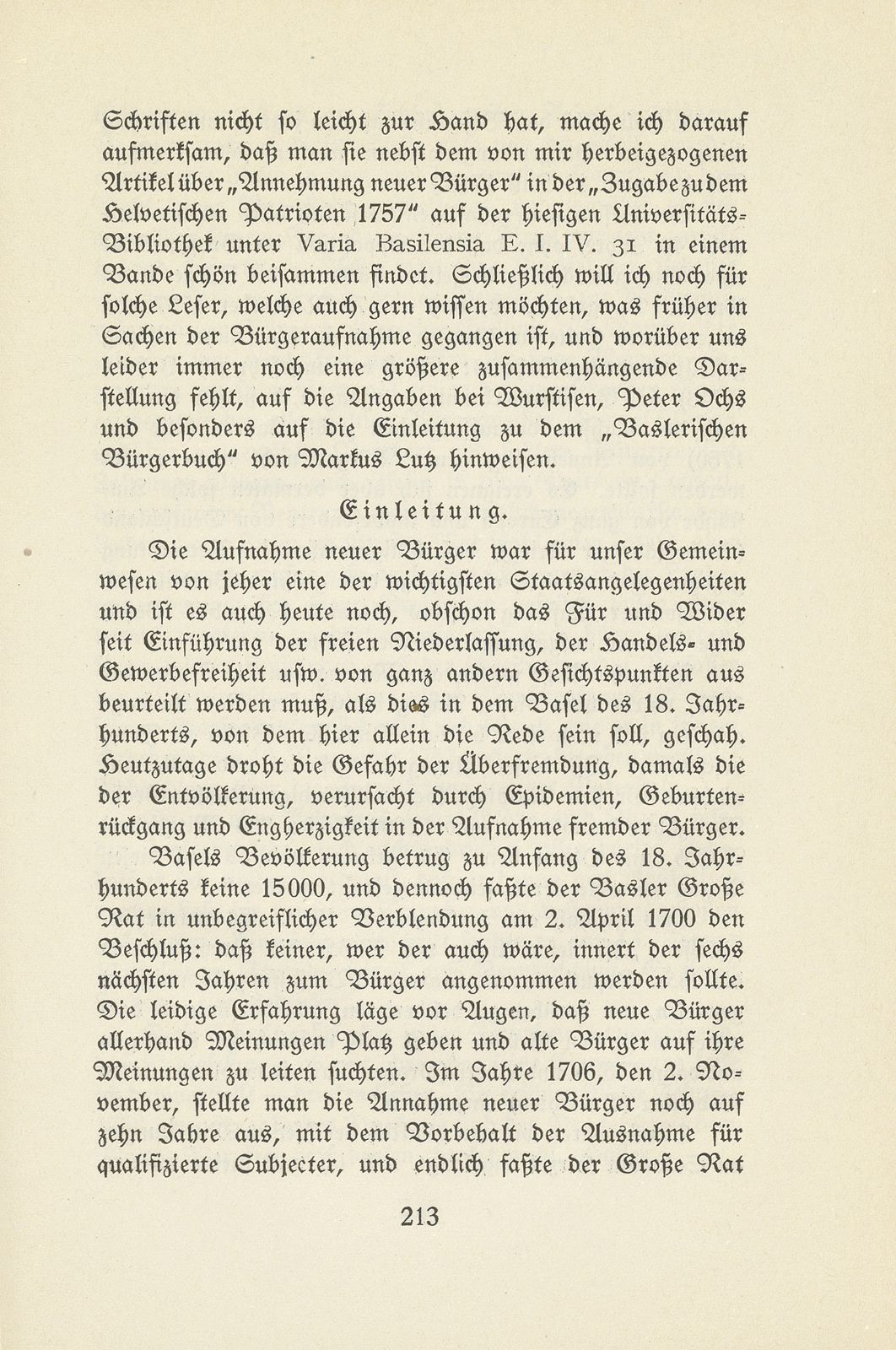 Der Kampf um die Wiederaufnahme neuer Bürger in Basel, 1757-1762 – Seite 2