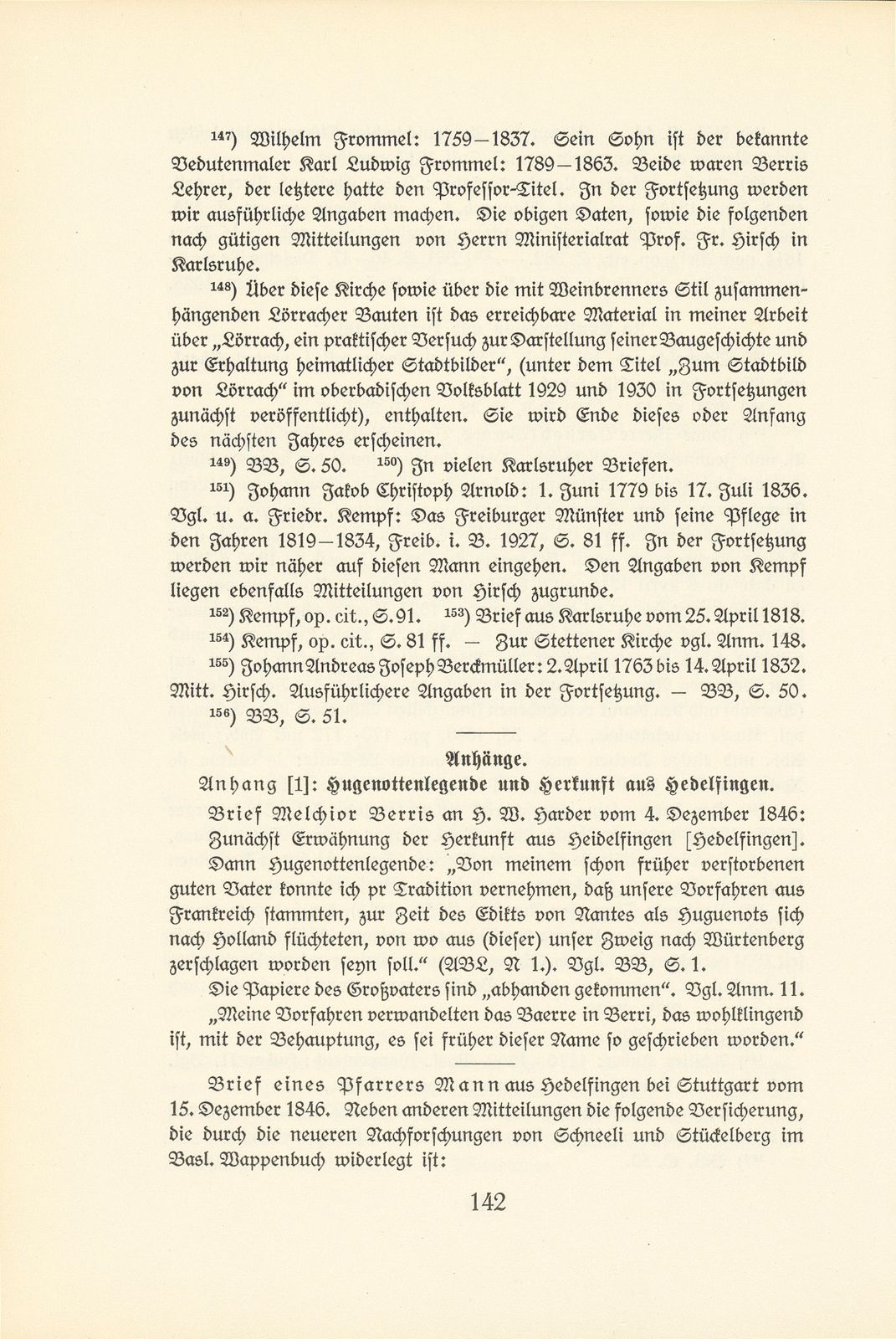 Melchior Berri. (Ein Beitrag zur Kultur des Spätklassizismus in Basel.) – Seite 84