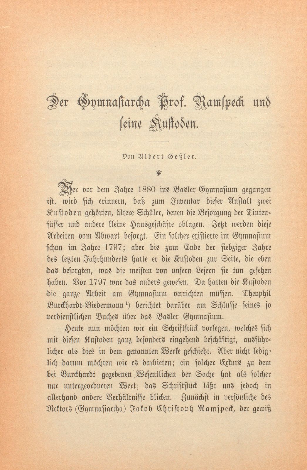 Der Gymnasiarcha Prof. Ramspeck und seine Kustoden – Seite 1