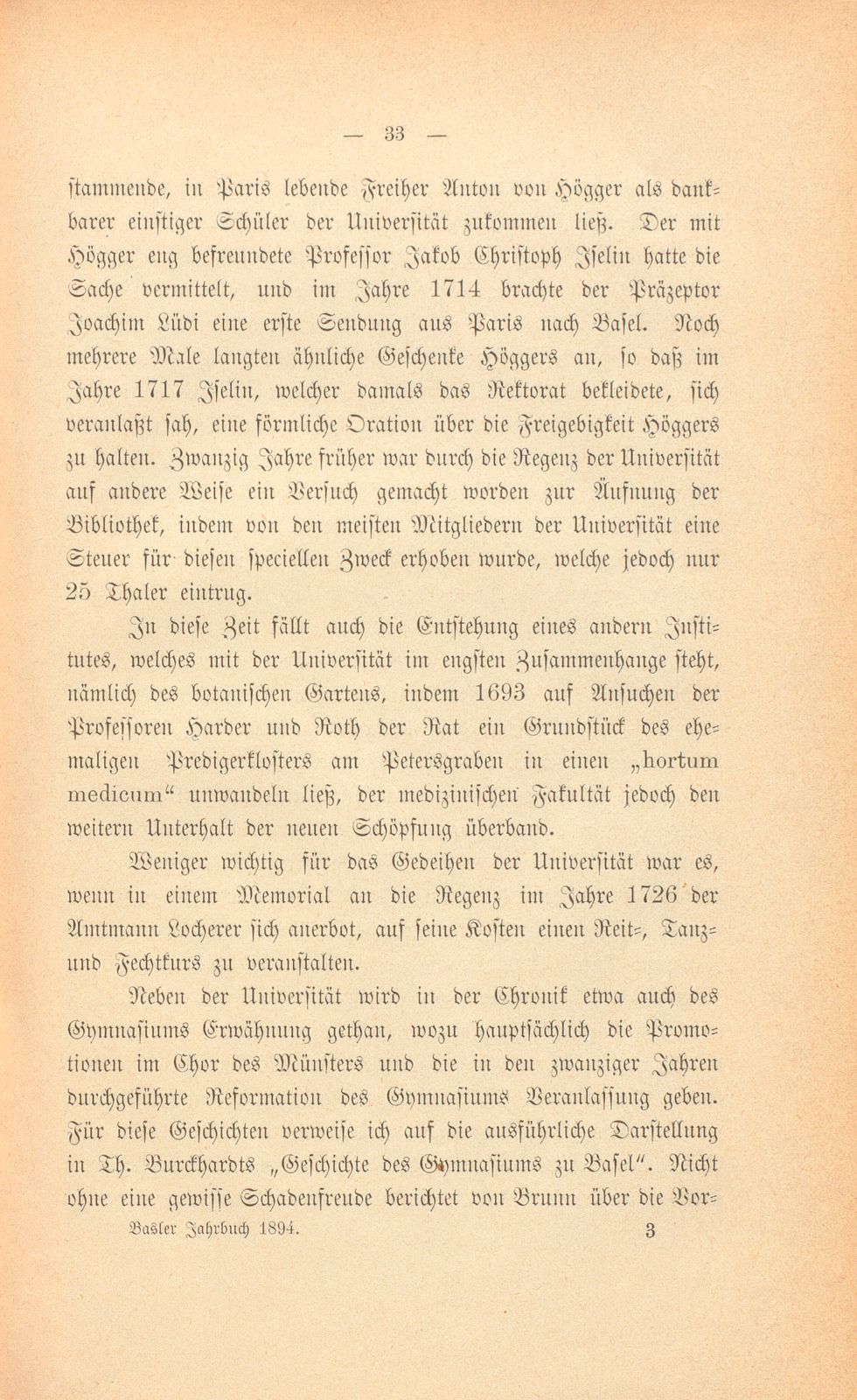 Mitteilungen aus einer Basler Chronik des beginnenden XVIII. Jahrhunderts [Sam. v. Brunn] – Seite 13