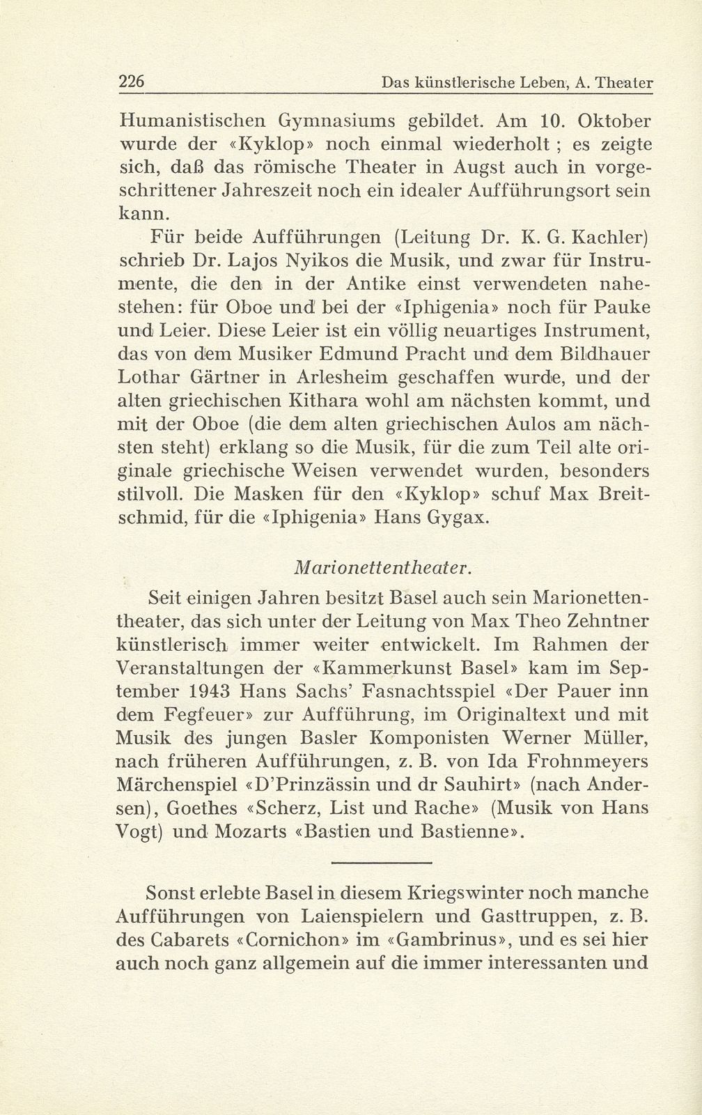 Das künstlerische Leben in Basel vom 1. Oktober 1942 bis 30. September 1943 – Seite 7