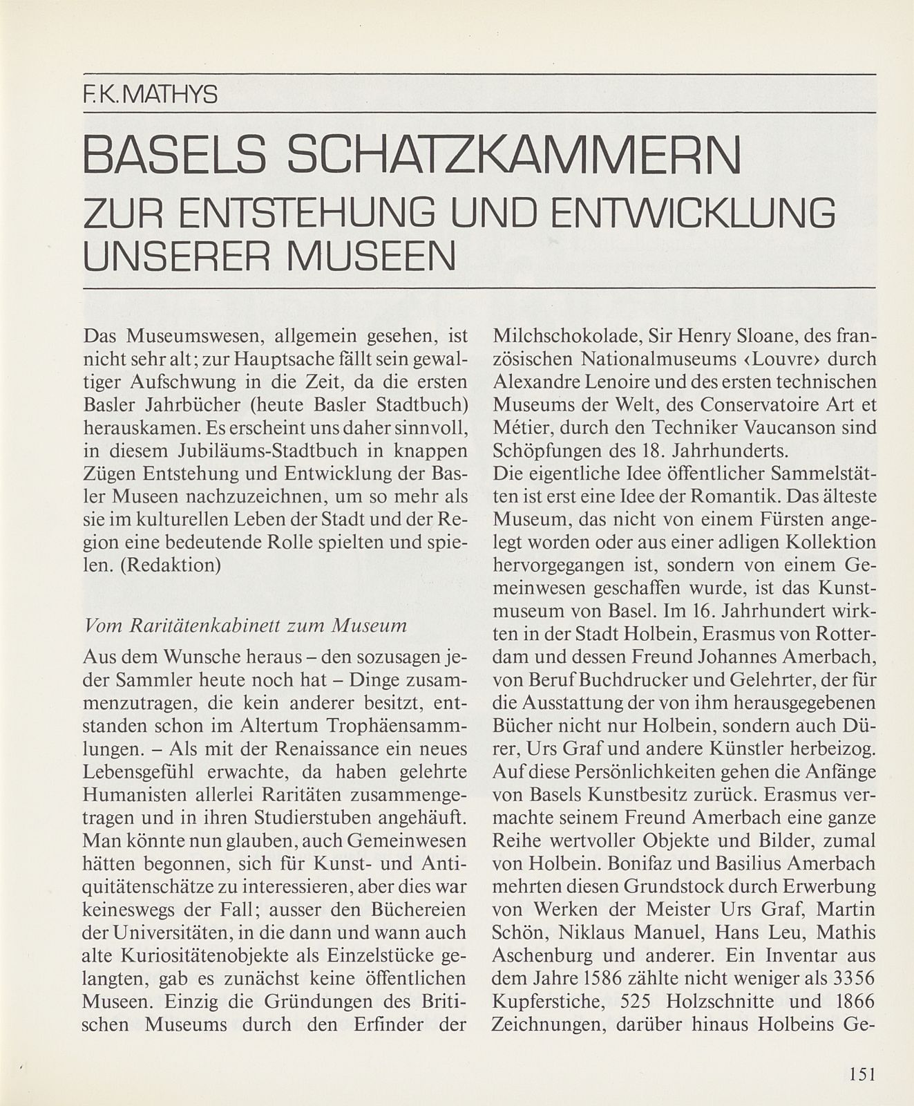 Basels Schatzkammern – Seite 1