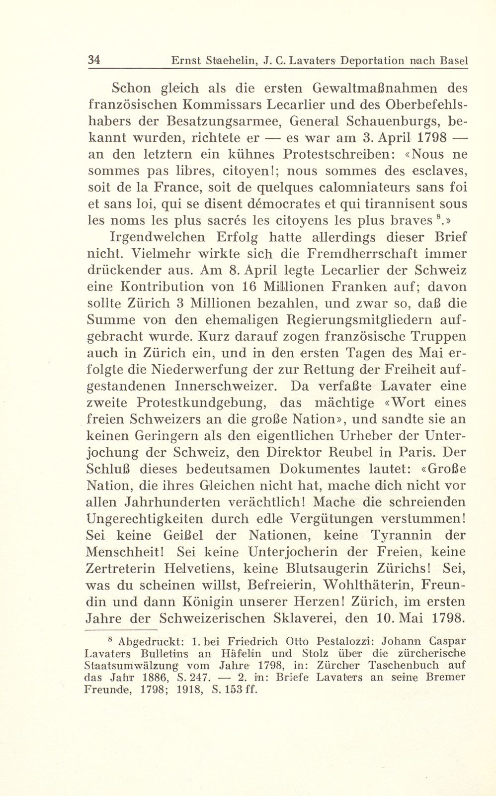 Johann Caspar Lavaters Deportation nach Basel im Jahre 1799 – Seite 4