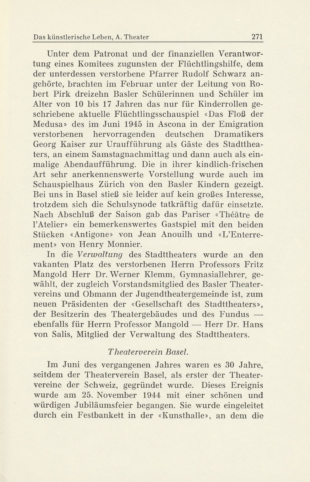 Das künstlerische Leben in Basel vom 1. Oktober 1944 bis 30. September 1945 – Seite 7