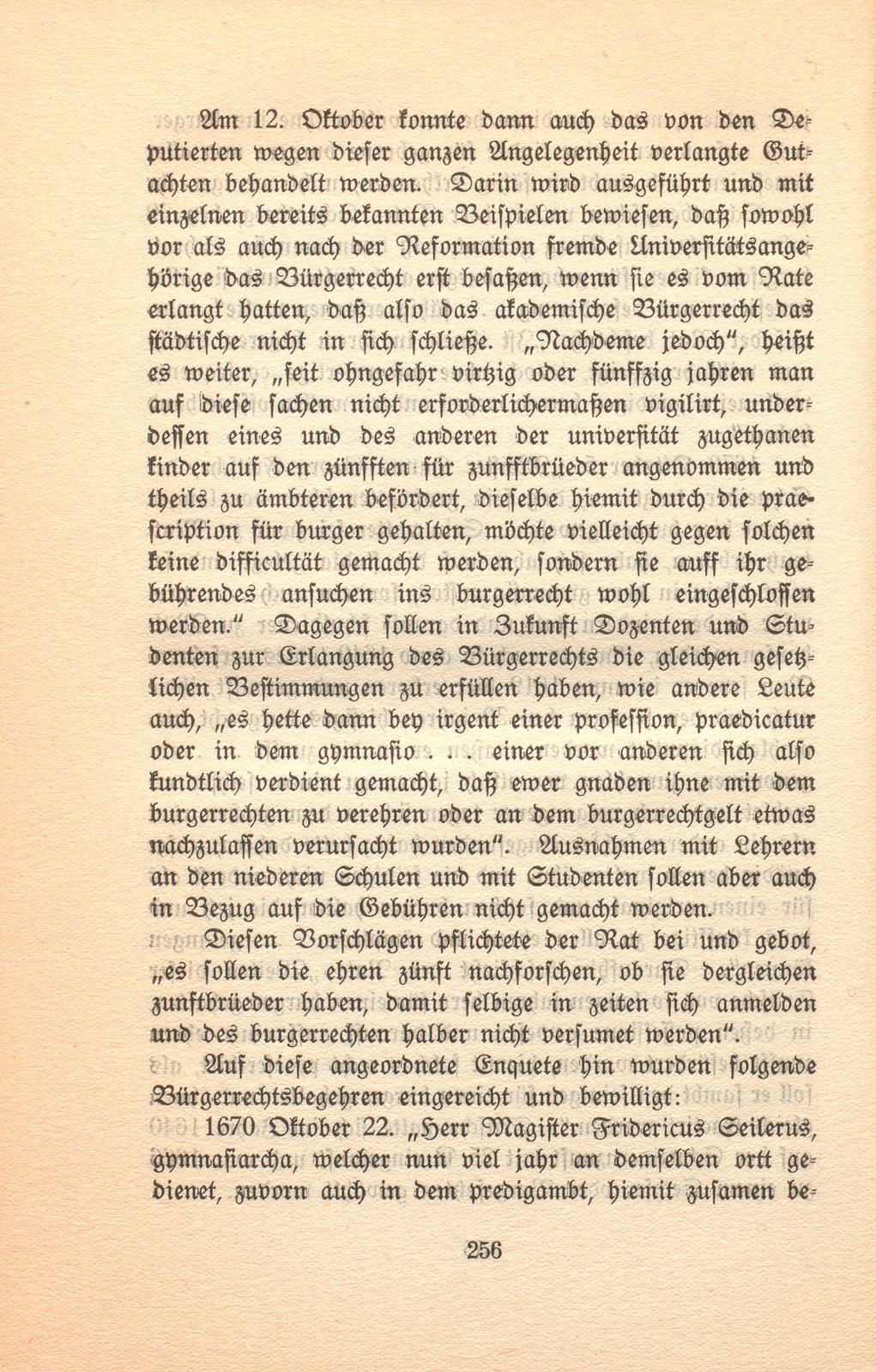 Vom Zuwachs der Basler Bürgerschaft aus der Universität bis zur Revolutionszeit – Seite 26