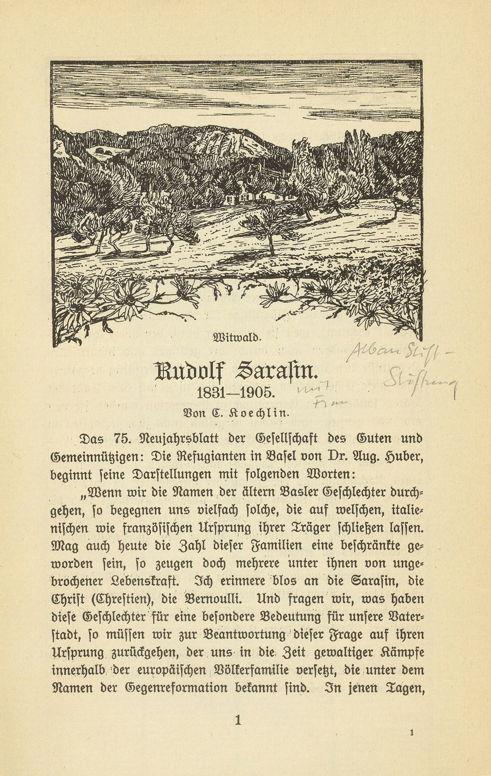 Rudolf Sarasin – Seite 1