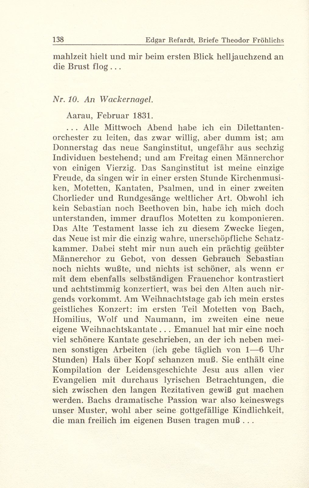 Aus Briefen Theodor Fröhlichs an Abel Burckhardt und Wilhelm Wackernagel – Seite 27