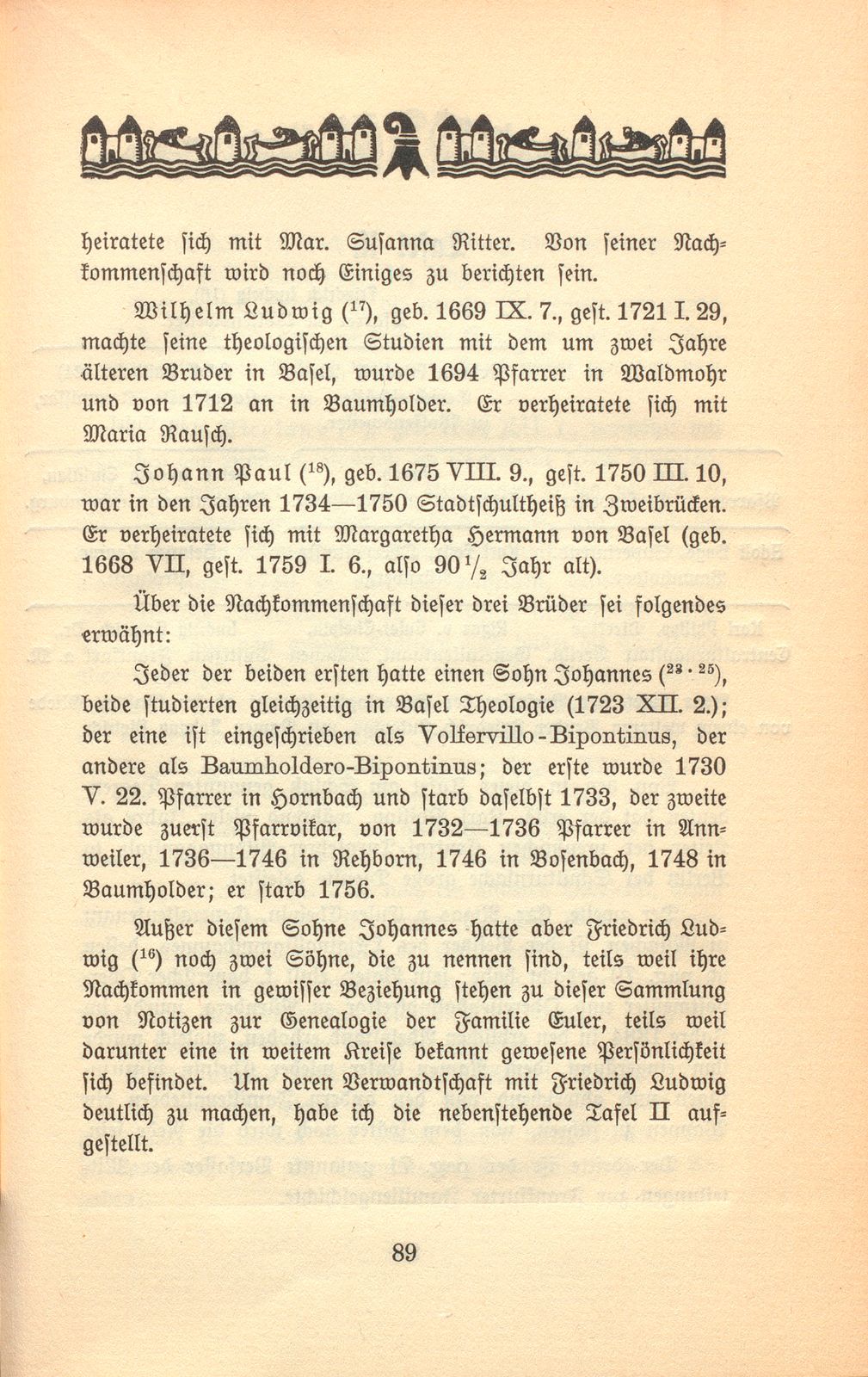 Zur Genealogie der Familie Euler in Basel – Seite 25