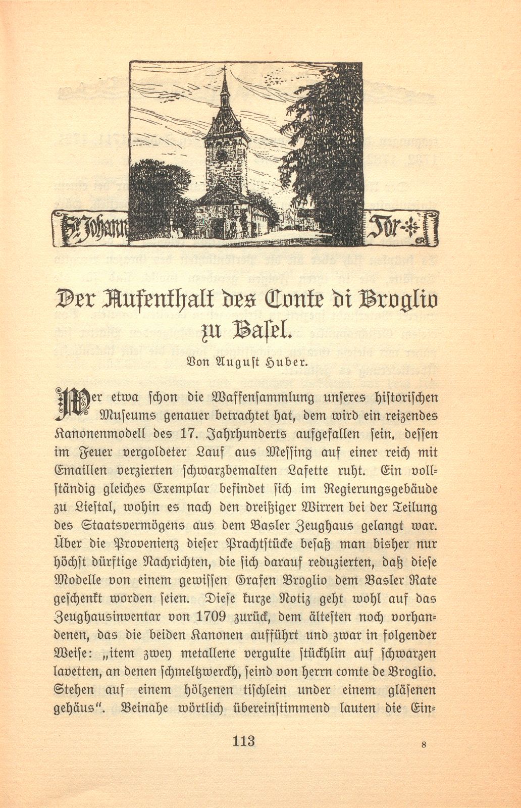 Der Aufenthalt des Conte di Broglio zu Basel – Seite 1