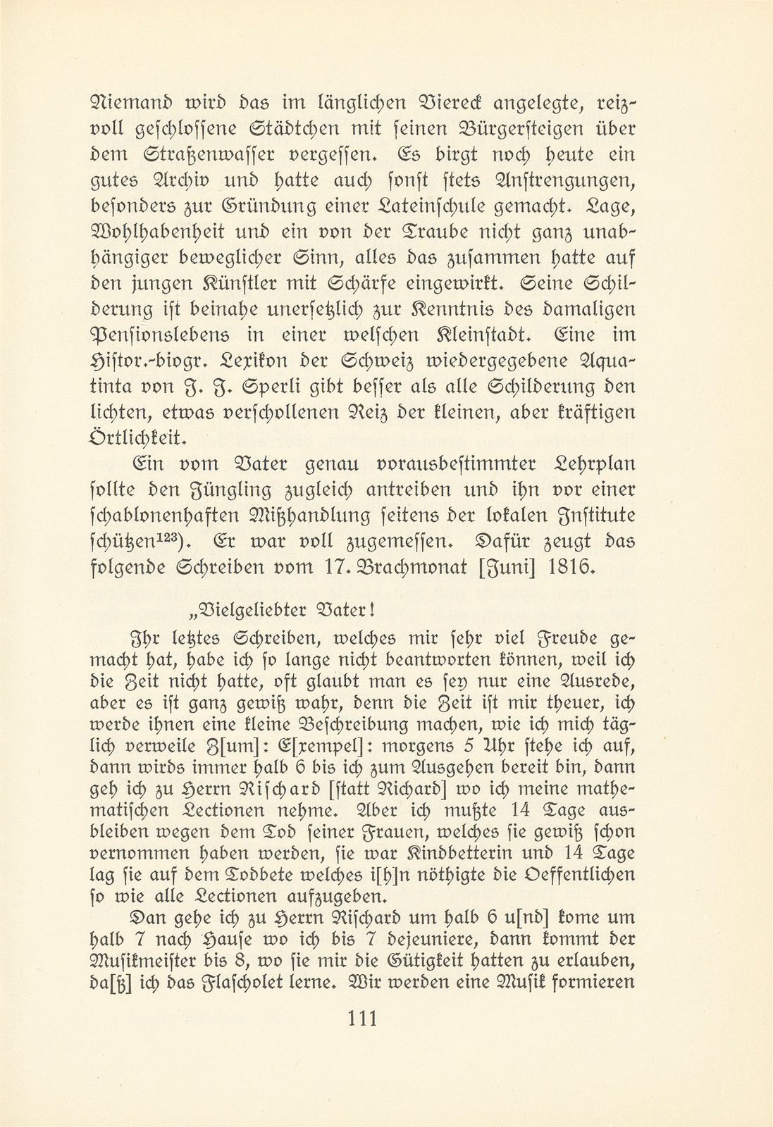 Melchior Berri. (Ein Beitrag zur Kultur des Spätklassizismus in Basel.) – Seite 53