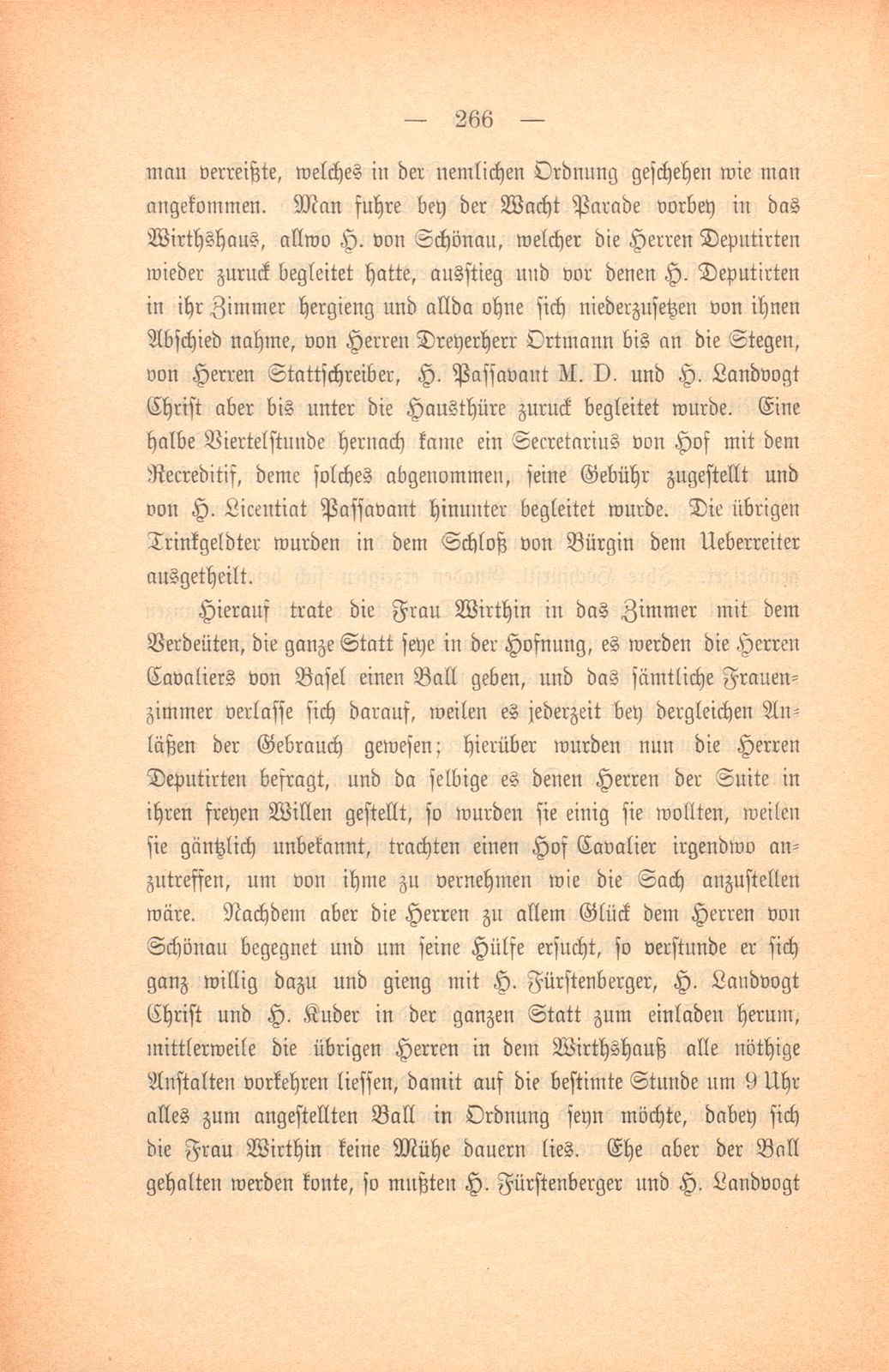 Miscellen: Beschreibung dessen so bey der von dem Stand Basel am 11. April 1763 abgeordneten Deputation an ihro Hochfürstlichen Gnaden Simon Nicolaus Graf von Froberg oder Montjoie erwehltem Bischoff von Basel vorgegangen – Seite 7