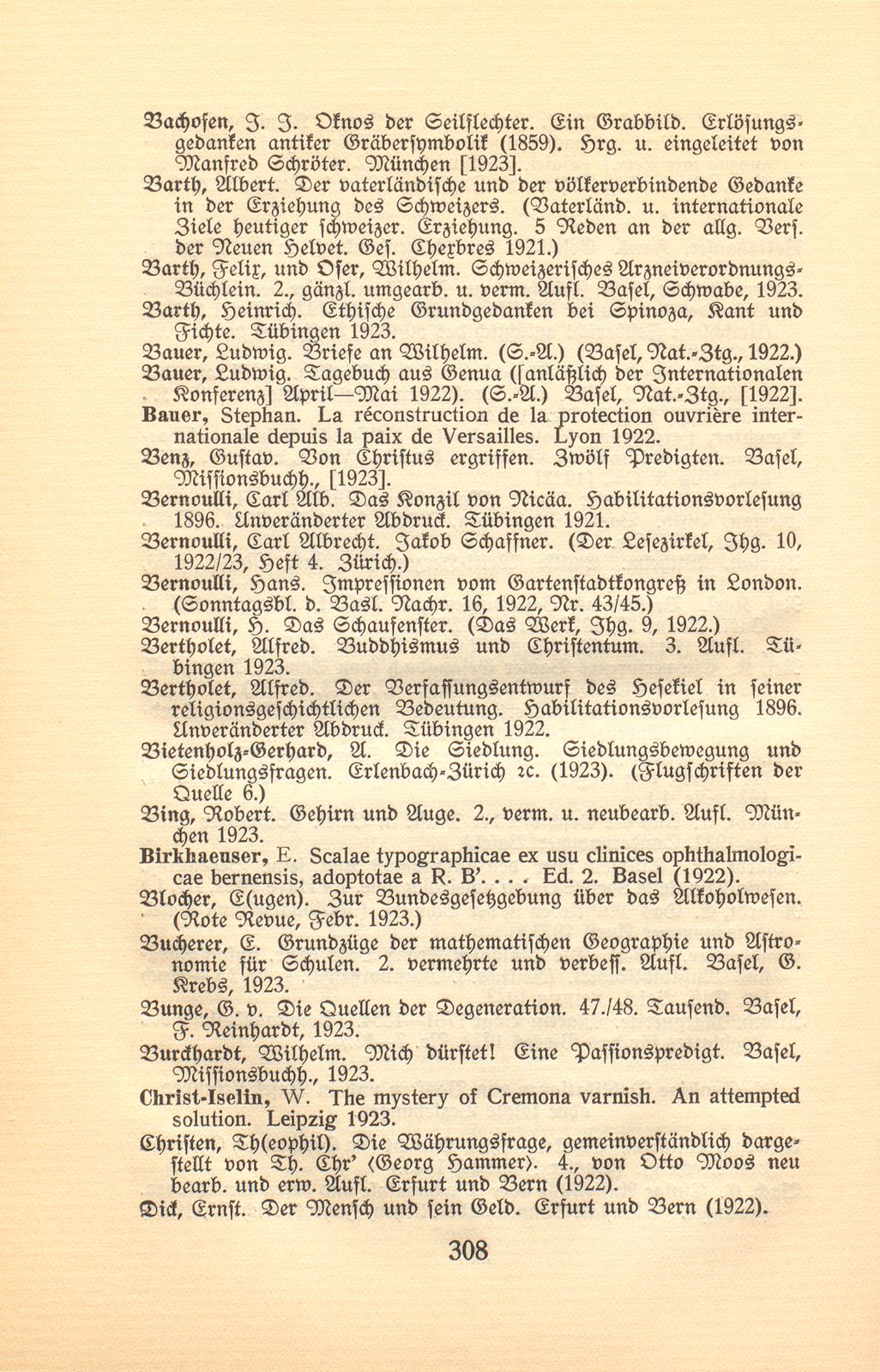 Basler Bibliographie 1923 – Seite 16