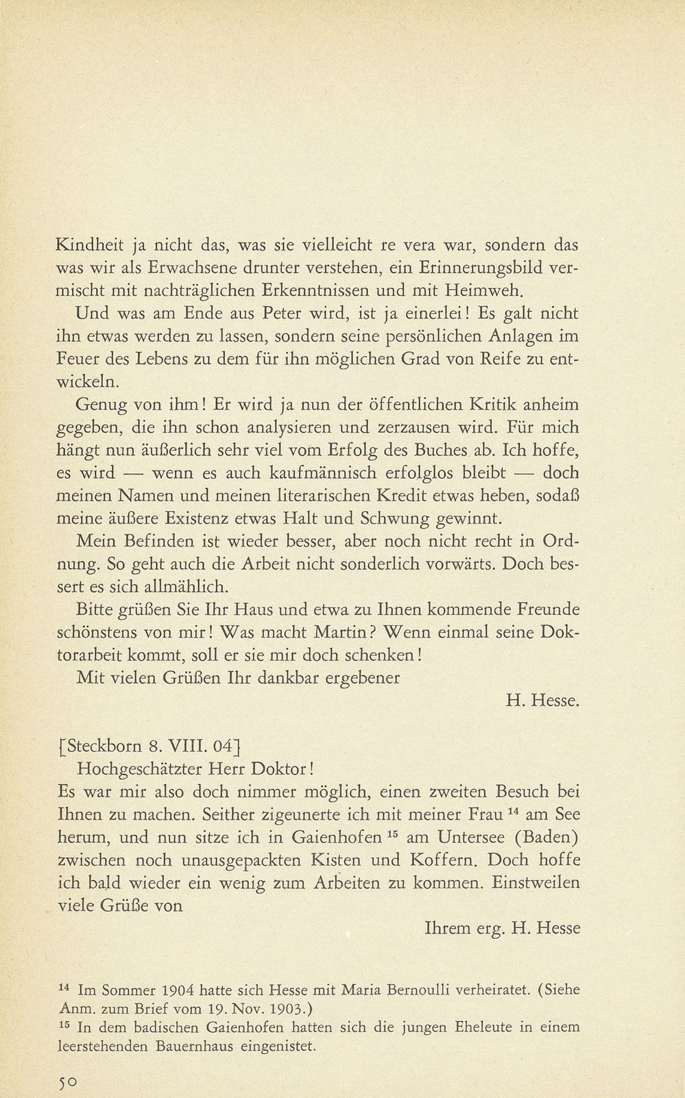 Ausgewählte Briefe an Staatsarchivar Dr. Rudolf Wackernagel oder dessen Gattin (1882-1926) – Seite 12