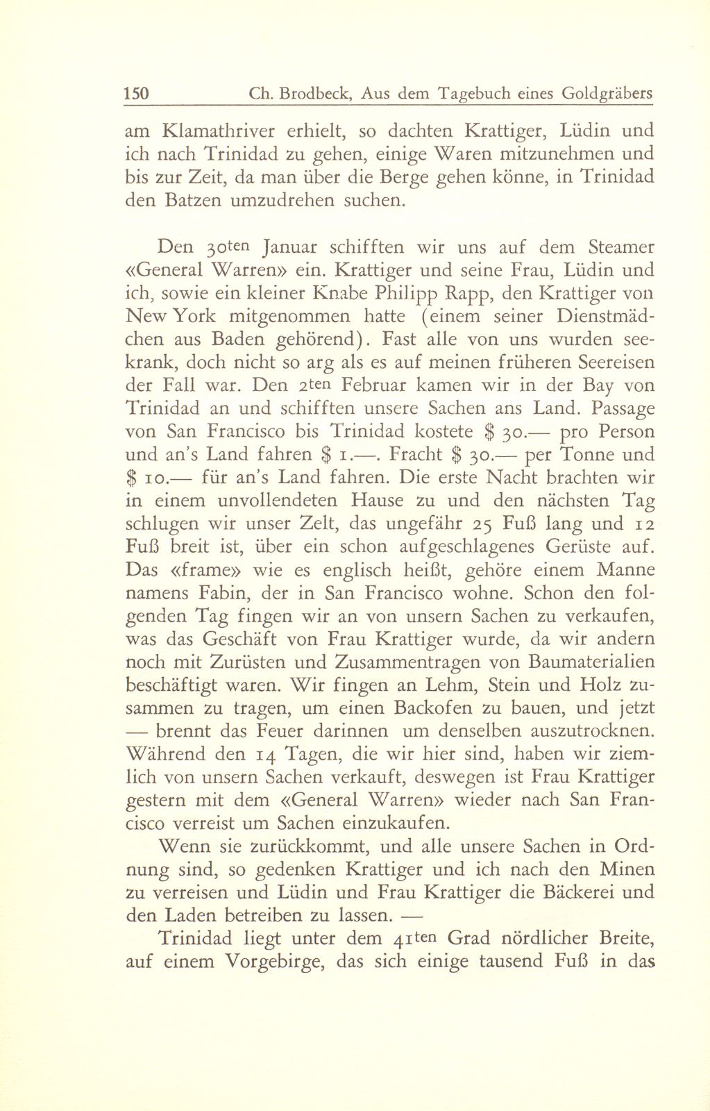 Aus dem Tagebuch eines Goldgräbers in Kalifornien [J. Chr. Brodbeck] – Seite 29