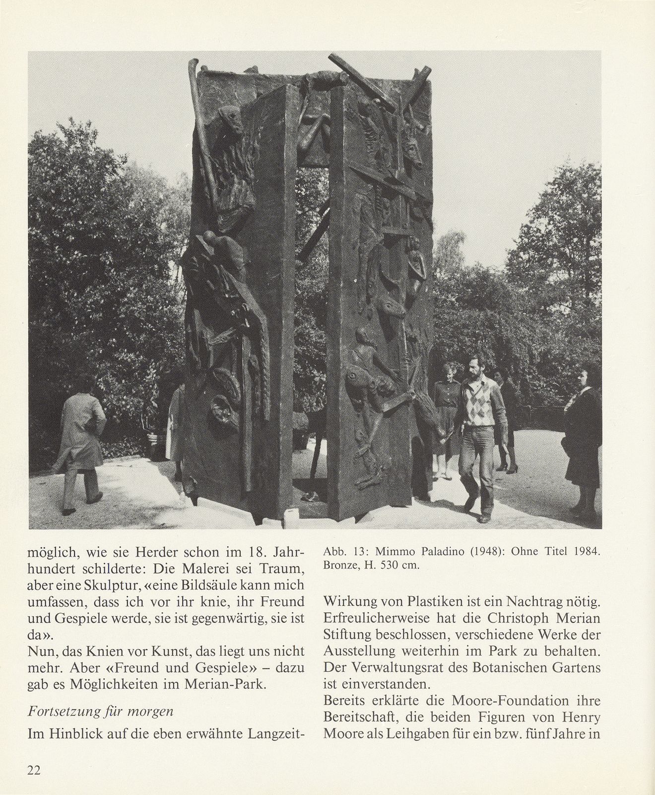 Botanischer Garten Brüglingen: Skulptur im 20. Jahrhundert – Seite 14