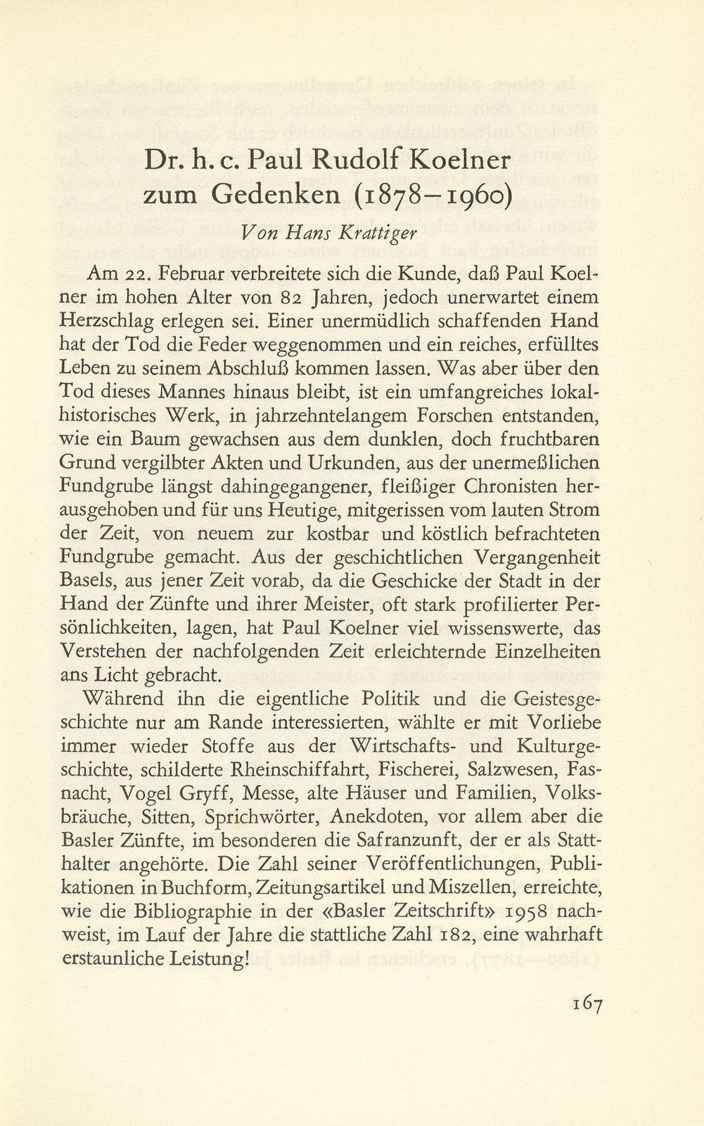 Dr. h.c. Paul Rudolf Koelner zum Gedenken (1878-1960) – Seite 1