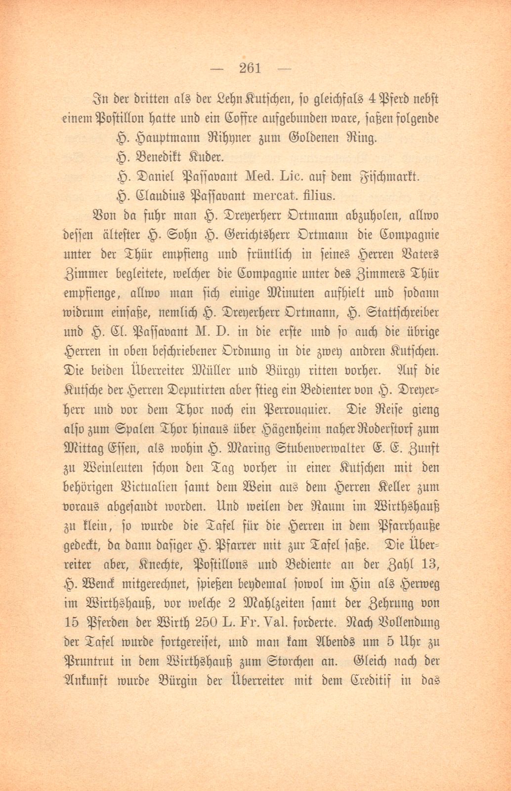 Miscellen: Beschreibung dessen so bey der von dem Stand Basel am 11. April 1763 abgeordneten Deputation an ihro Hochfürstlichen Gnaden Simon Nicolaus Graf von Froberg oder Montjoie erwehltem Bischoff von Basel vorgegangen – Seite 2