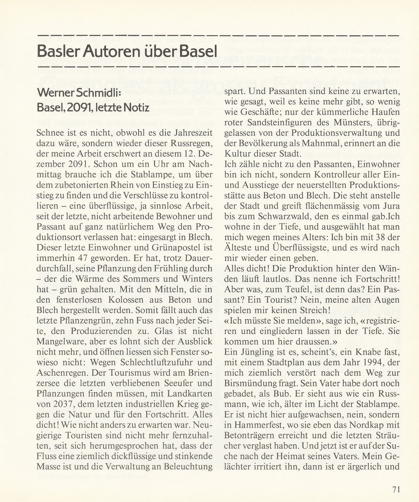 Basel, 2091, letzte Notiz – Seite 1