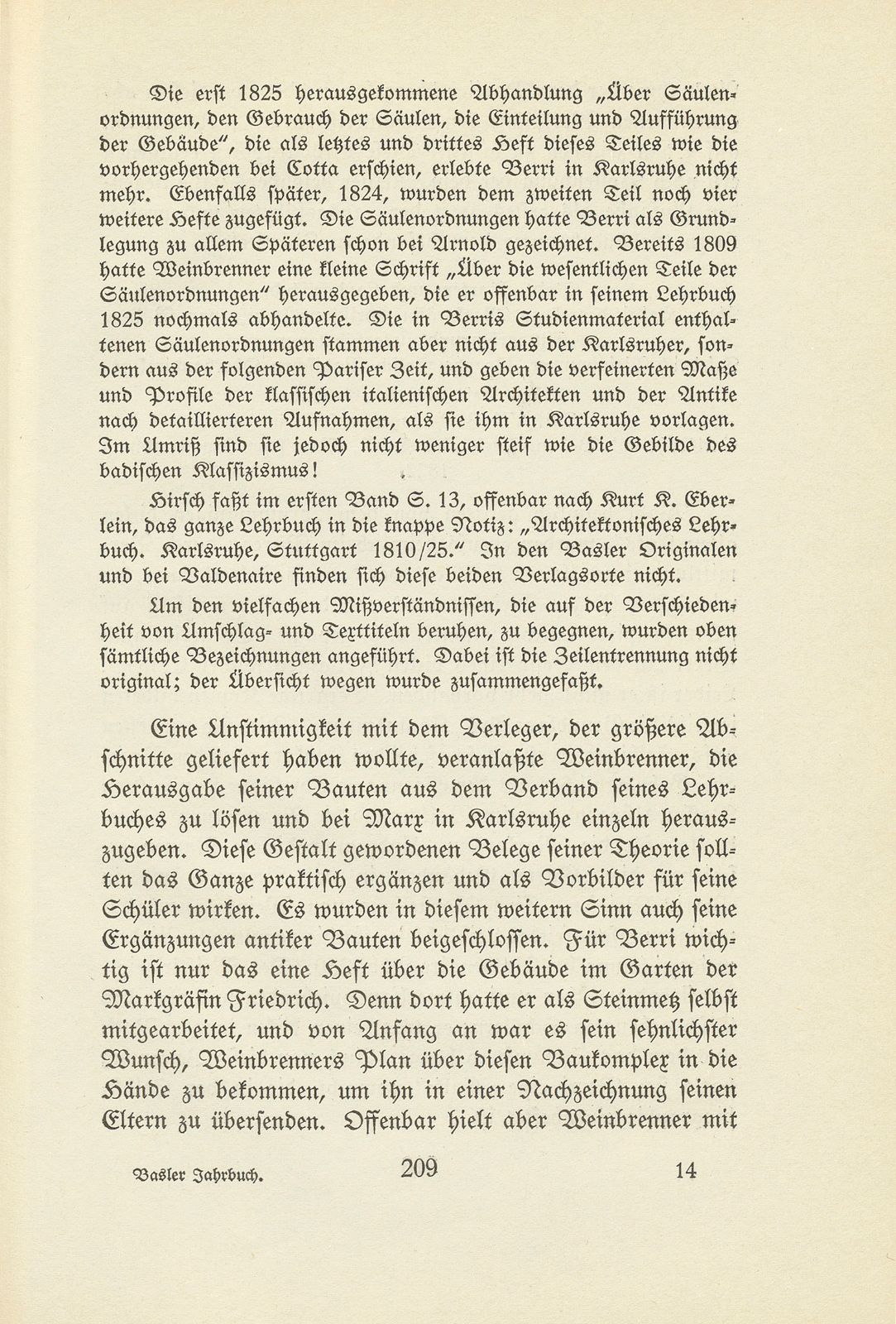 Melchior Berri. (Ein Beitrag zur Kultur des Spätklassizismus.) – Seite 33