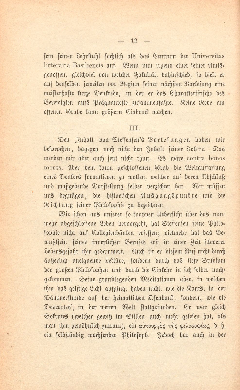 Erinnerungen an Karl Steffensen, Professor der Philosophie – Seite 12