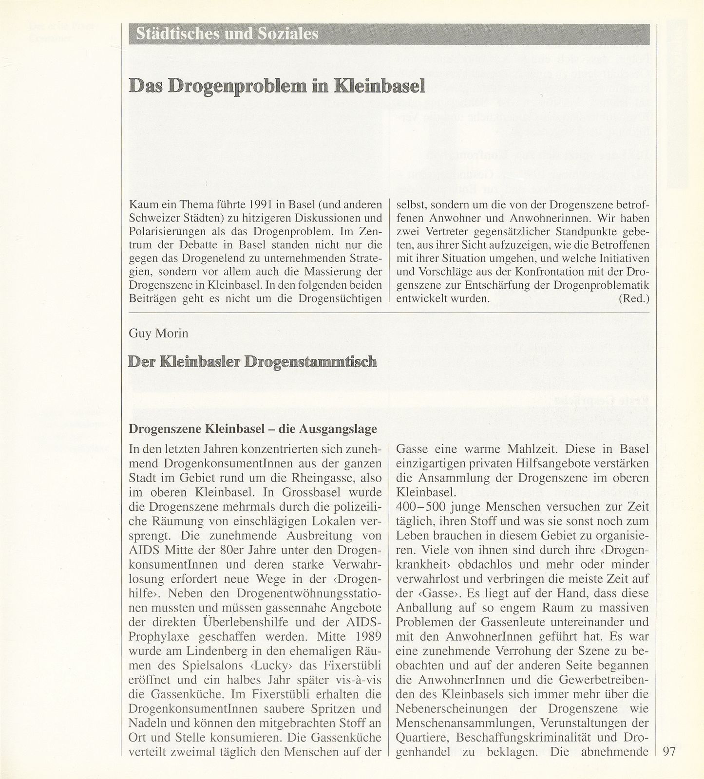 Das Drogenproblem in Kleinbasel – Seite 1