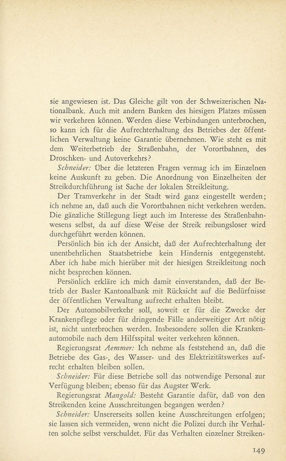 Aus den Protokollen des Basler Regierungsrates zum Landesstreik 1918 – Seite 8