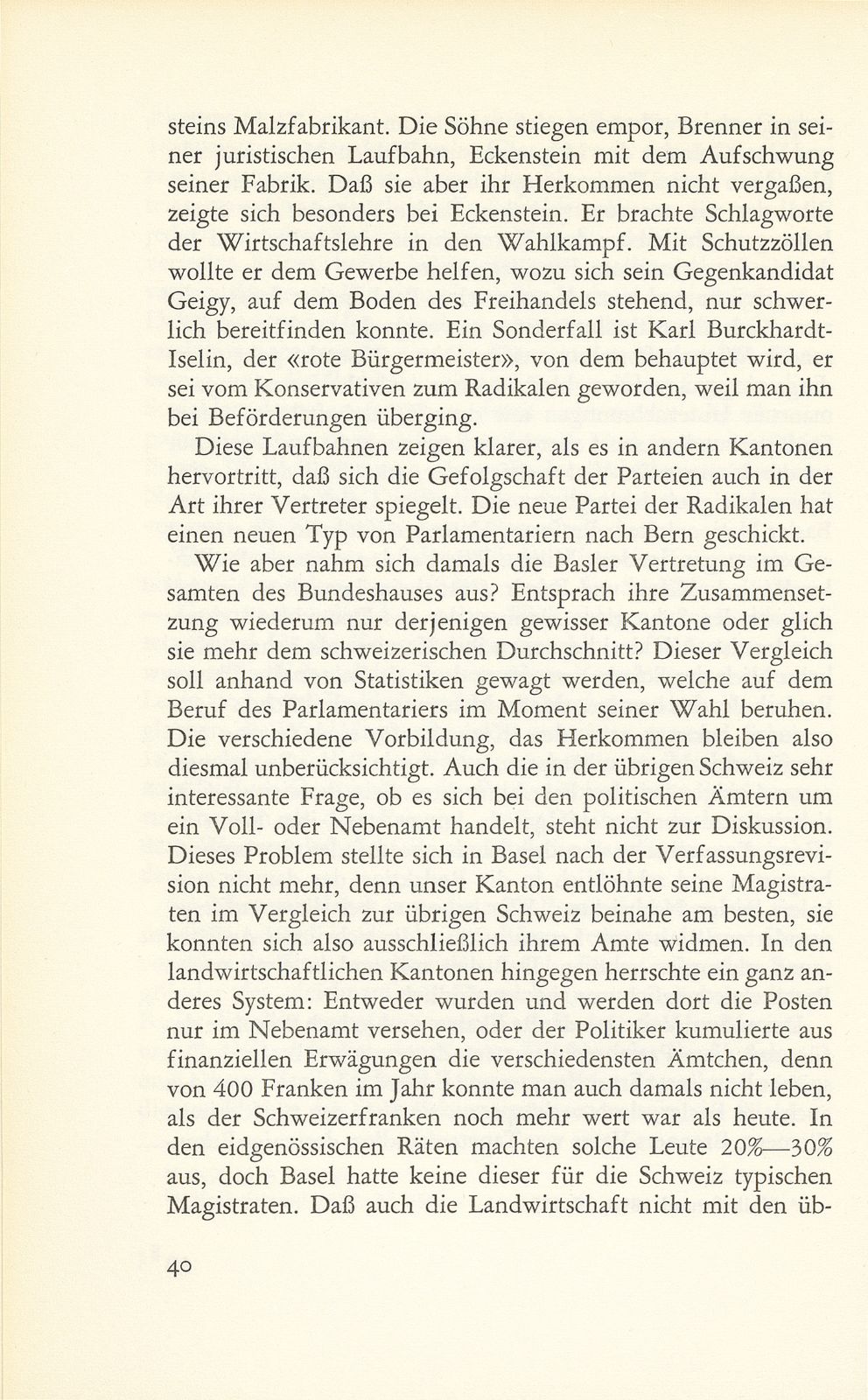 Vom Wandel der Basler Vertretung in der Bundesversammlung 1848-1919 – Seite 10