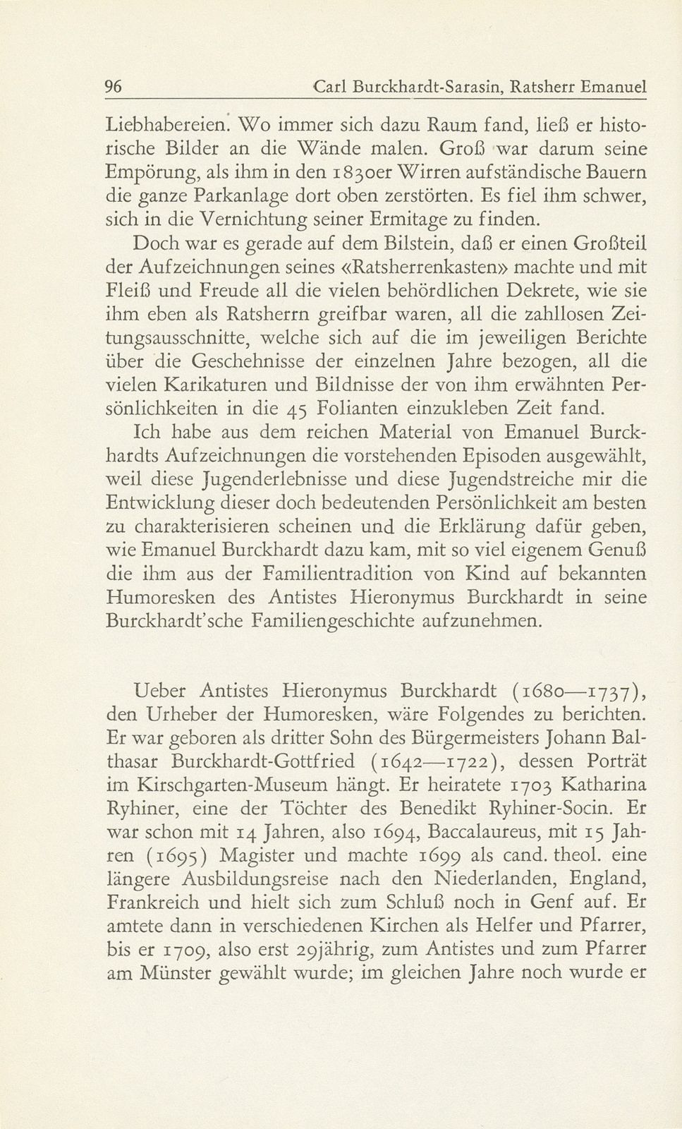 Ratsherr Emanuel Burckhardt-Sarasin und sein ‹Ratsherrenkasten› – Seite 30