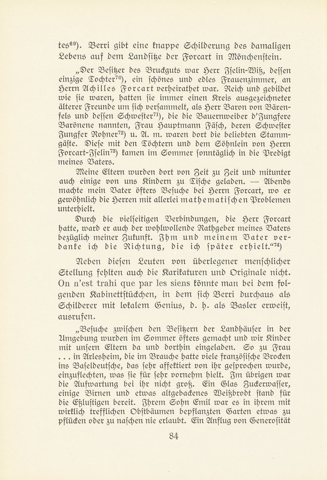 Melchior Berri. (Ein Beitrag zur Kultur des Spätklassizismus in Basel.) – Seite 26